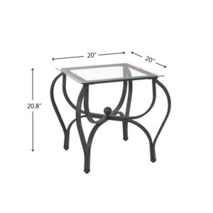 3-Piece Coffee Table Set with 2 Side Tables, Modern Glass Coffee Table and End Tables with Black Metal Frame, Curved Legs Tempered Glass Living Room Table Set