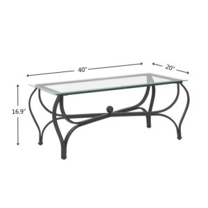 3-Piece Coffee Table Set with 2 Side Tables, Modern Glass Coffee Table and End Tables with Black Metal Frame, Curved Legs Tempered Glass Living Room Table Set